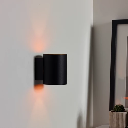 Lucide XERA - Applique murale - Ø 8 cm - 1xG9 - Noir - ambiance 1